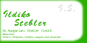 ildiko stebler business card